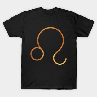 Leo Zodiac Gold Symbol T-Shirt